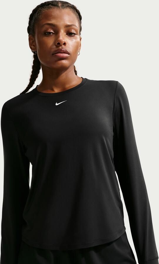 Nike One Classic Dri-FIT damestop met lange mouwen Zwart - Foto 4