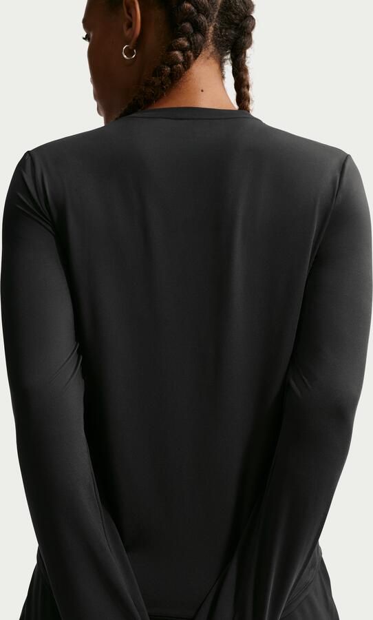 Nike One Classic Dri-FIT damestop met lange mouwen Zwart - Foto 3
