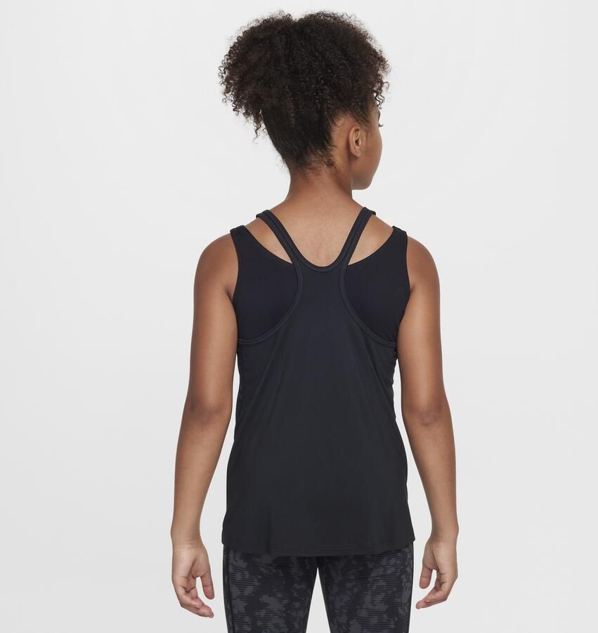 Nike One Classic Dri-FIT tanktop voor meisjes Zwart - Foto 4