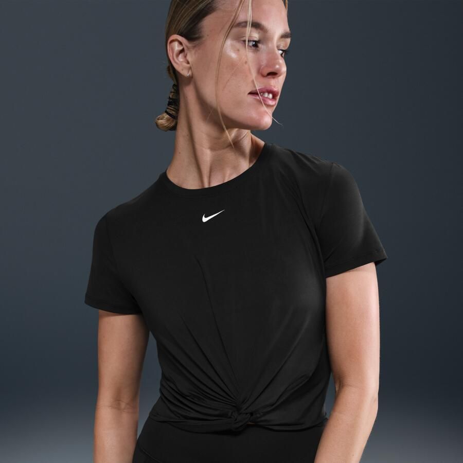 Nike One Classic Dri-FIT Twist damestop met korte mouwen Zwart - Foto 4