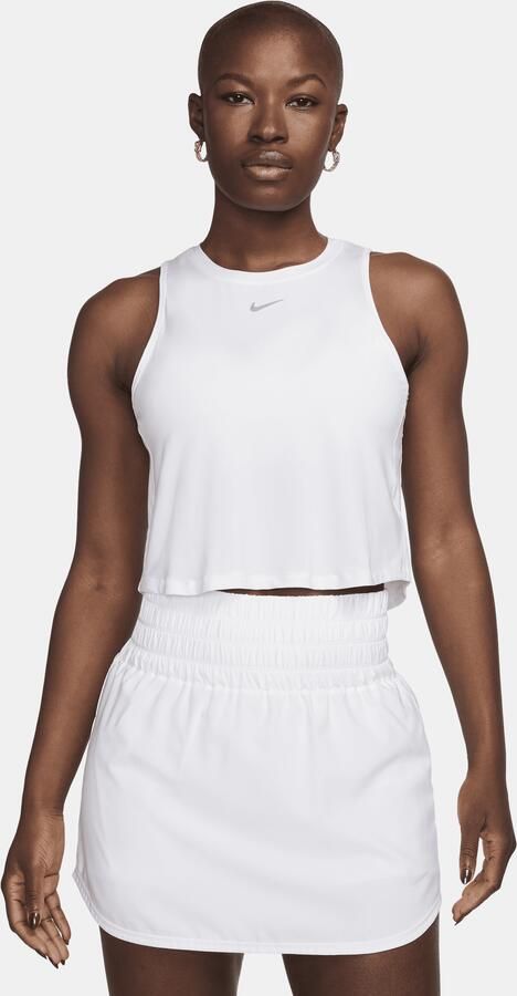 Nike One Classic korte tanktop met Dri-FIT voor dames Wit - Foto 2