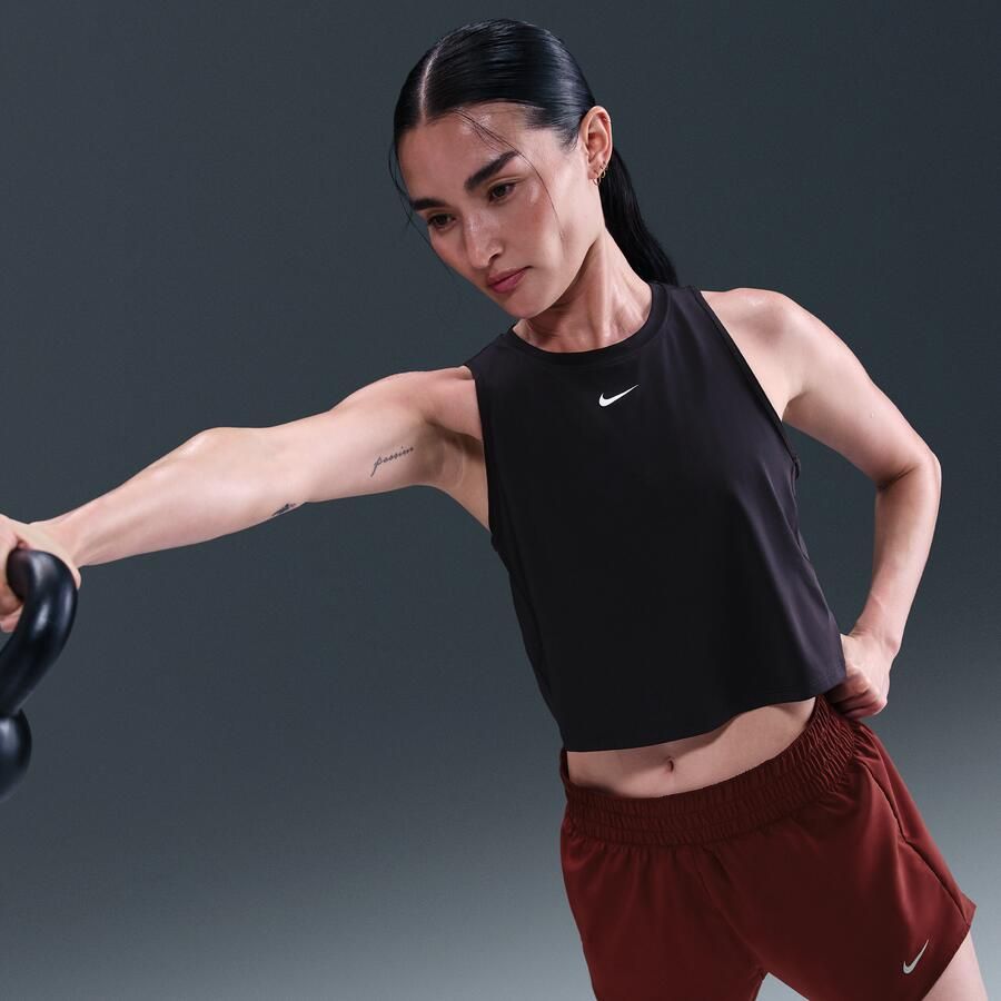 Nike One Classic korte tanktop met Dri-FIT voor dames Zwart - Foto 2