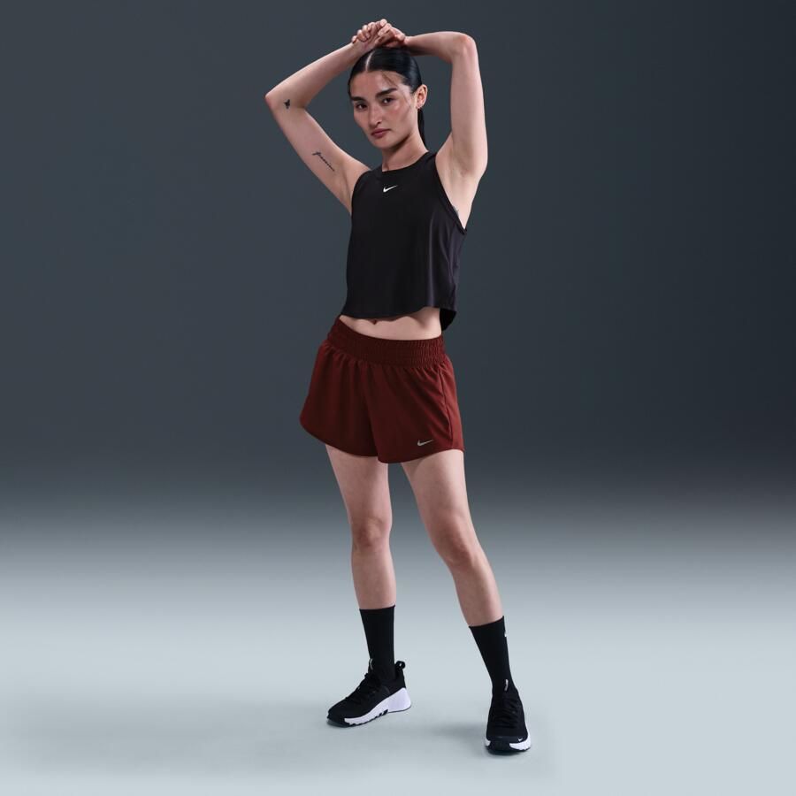 Nike One Classic korte tanktop met Dri-FIT voor dames Zwart - Foto 3