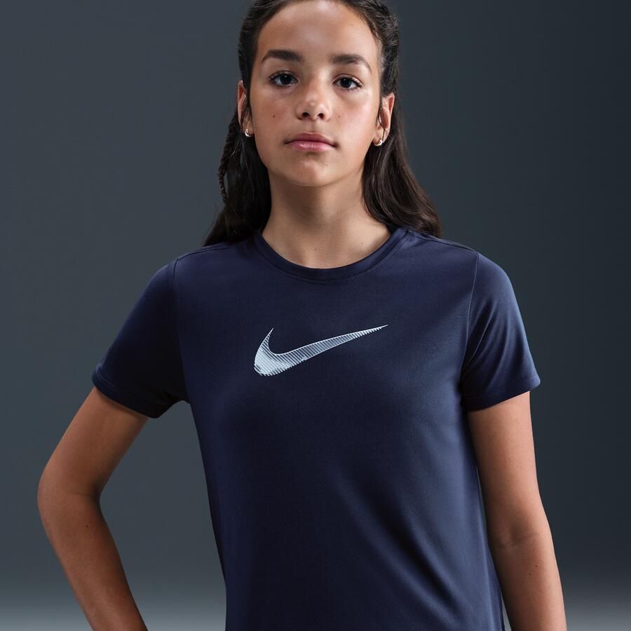 Nike One Classic meisjestop met korte mouwen Blauw - Foto 4