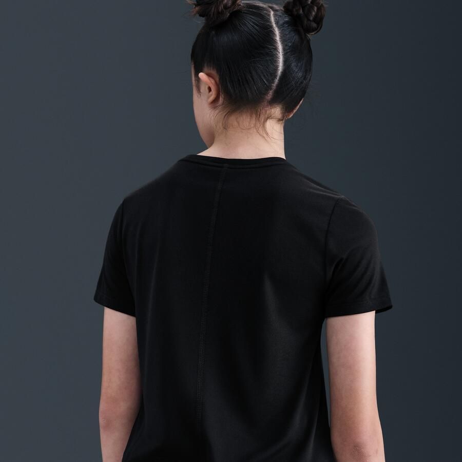 Nike One Classic meisjestop met korte mouwen Zwart