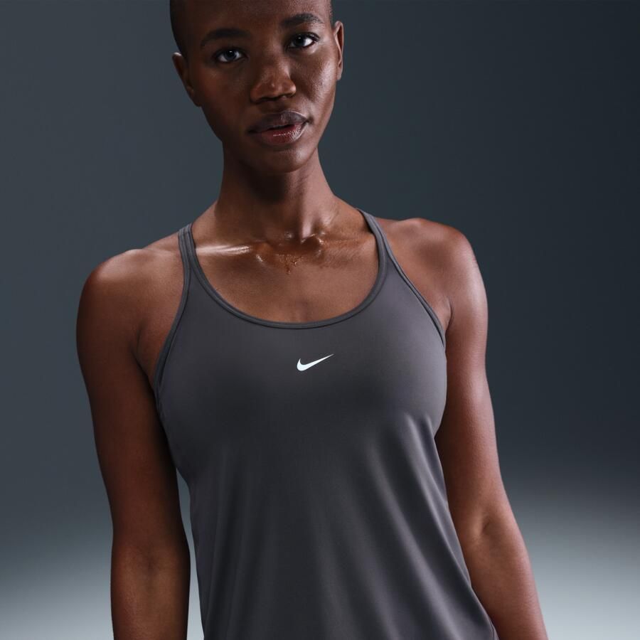 Nike One Classic tanktop met bandjes en Dri-FIT voor dames Grijs - Foto 4