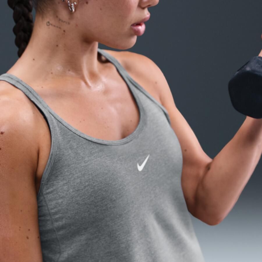 Nike One Classic tanktop met bandjes en Dri-FIT voor dames Grijs - Foto 2