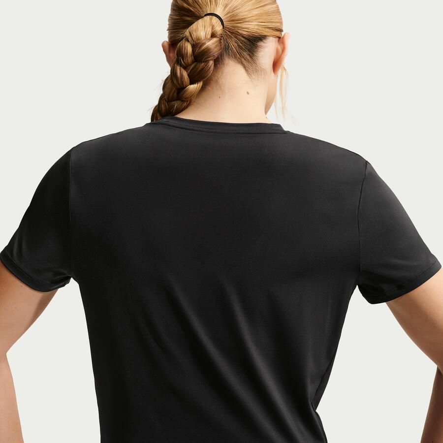 Nike One Classic Twist Dri-FIT damestop met korte mouwen Zwart