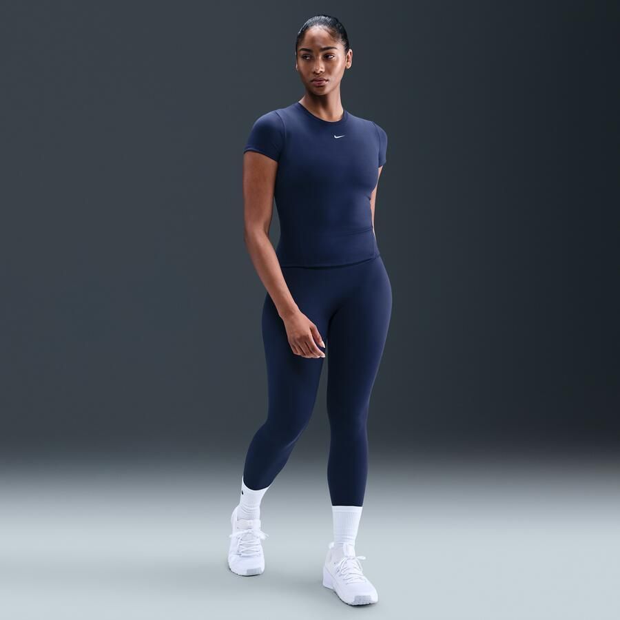 Nike One damestop met korte mouwen Blauw - Foto 3