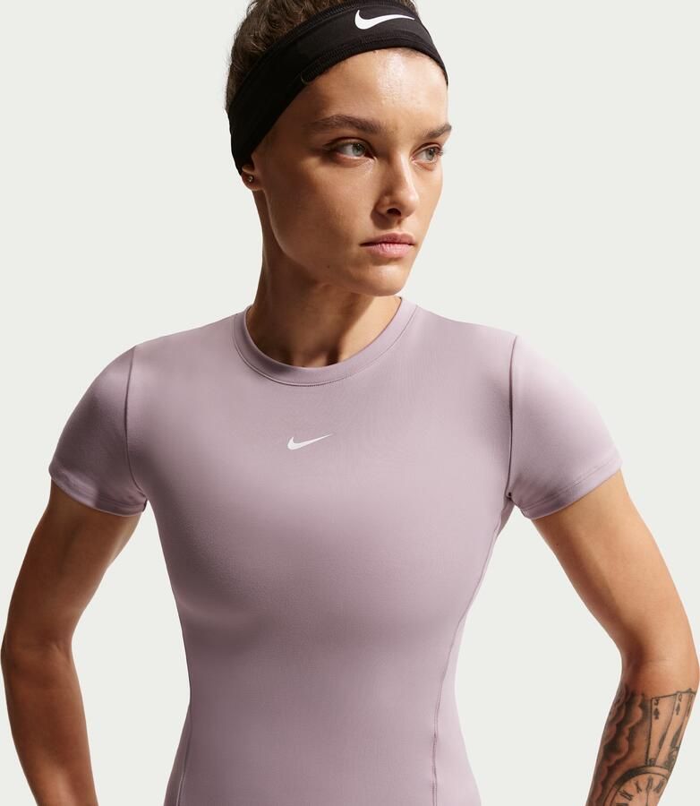 Nike One damestop met korte mouwen Grijs - Foto 4