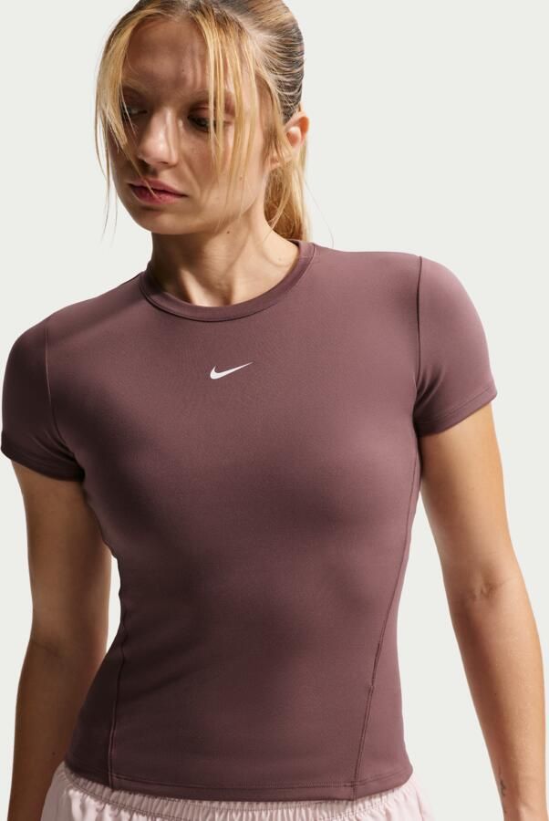 Nike One damestop met korte mouwen Paars - Foto 4