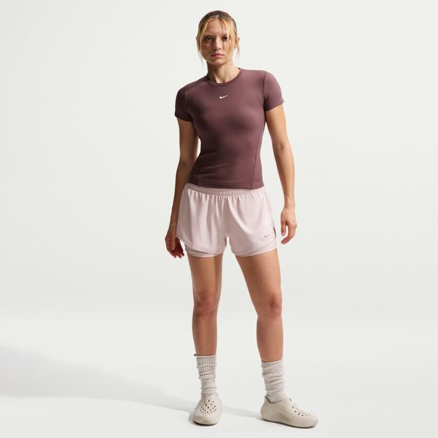 Nike One damestop met korte mouwen Paars - Foto 2