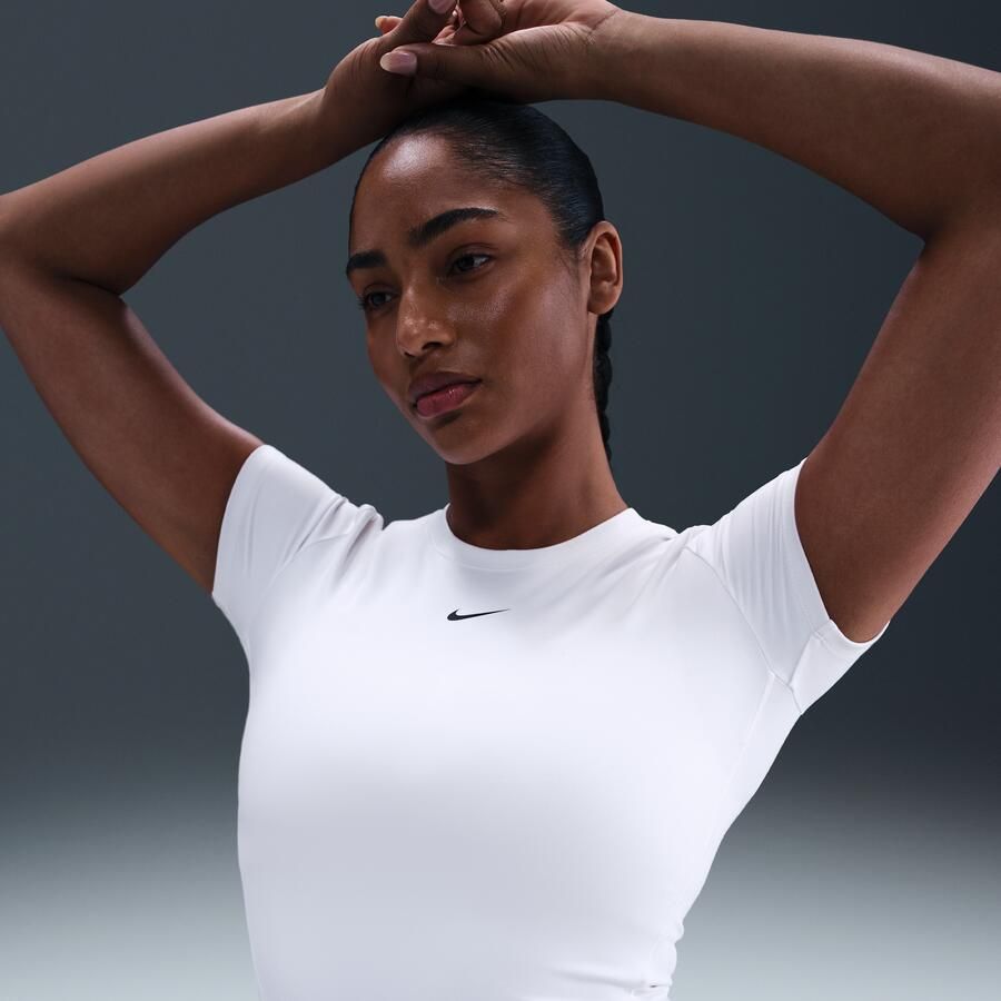 Nike One damestop met korte mouwen Wit - Foto 4