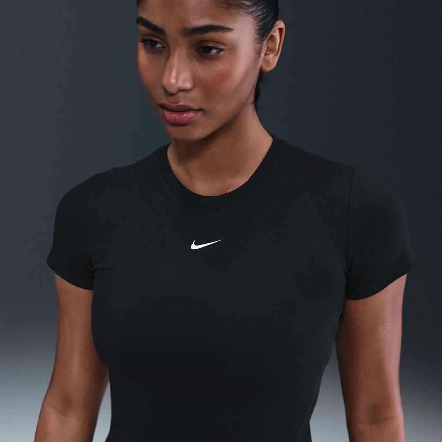 Nike One damestop met korte mouwen Zwart - Foto 4
