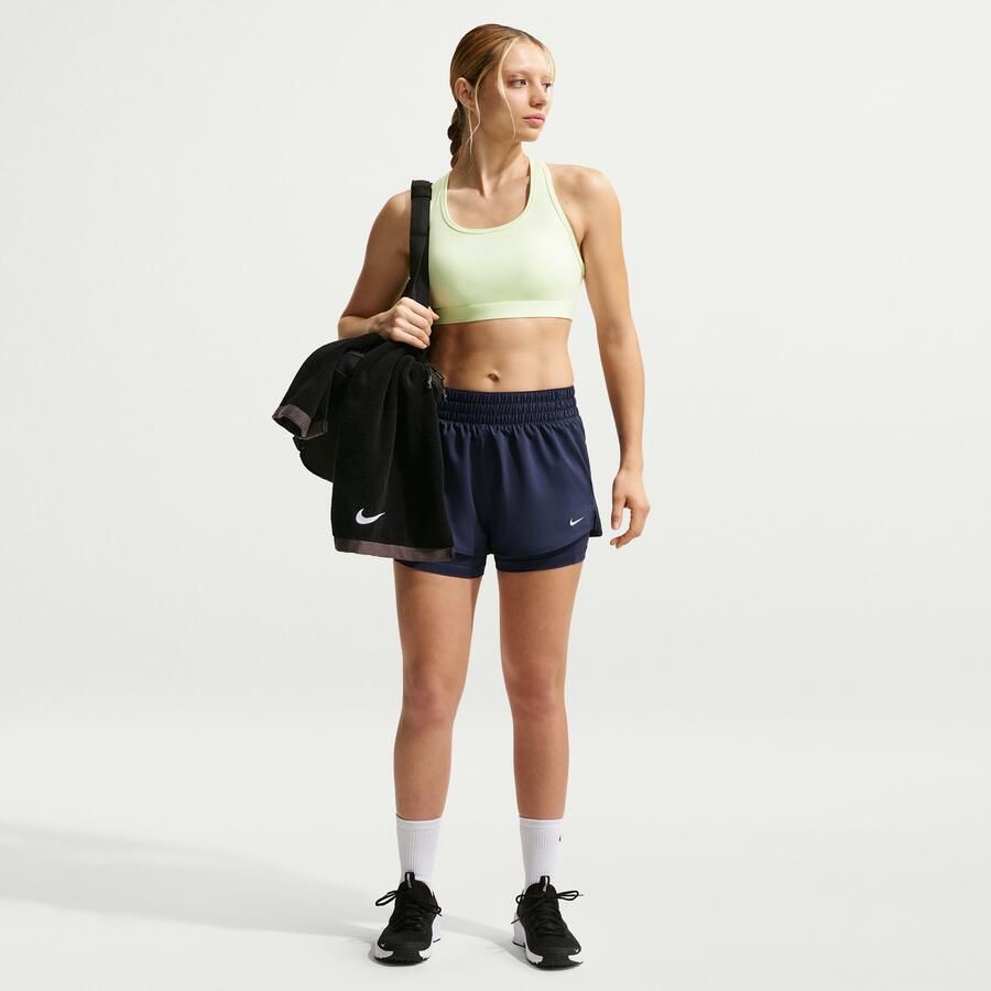 Nike One Dri-FIT 2-in-1 damesshorts met halfhoge taille (8 cm) Blauw - Foto 4