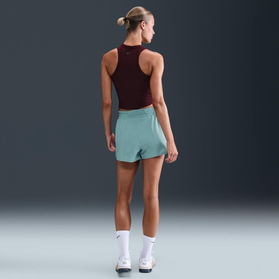 Nike One Dri-FIT 2-in-1 damesshorts met hoge taille (8 cm) Groen - Foto 3