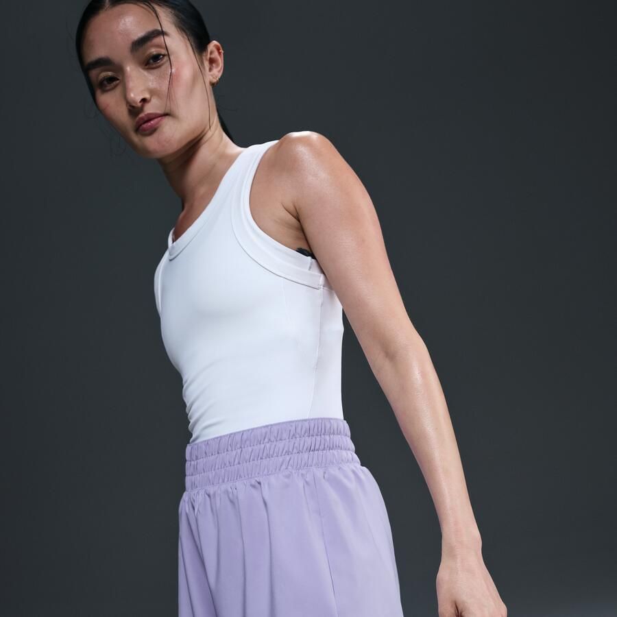 Nike One Dri-FIT 2-in-1 damesshorts met hoge taille (8 cm) Paars