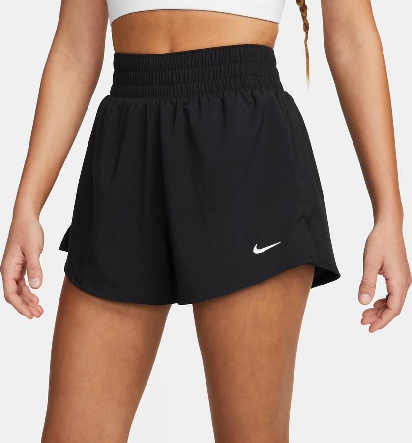 Nike One Dri-FIT 2-in-1 damesshorts met hoge taille (8 cm) Zwart - Foto 4