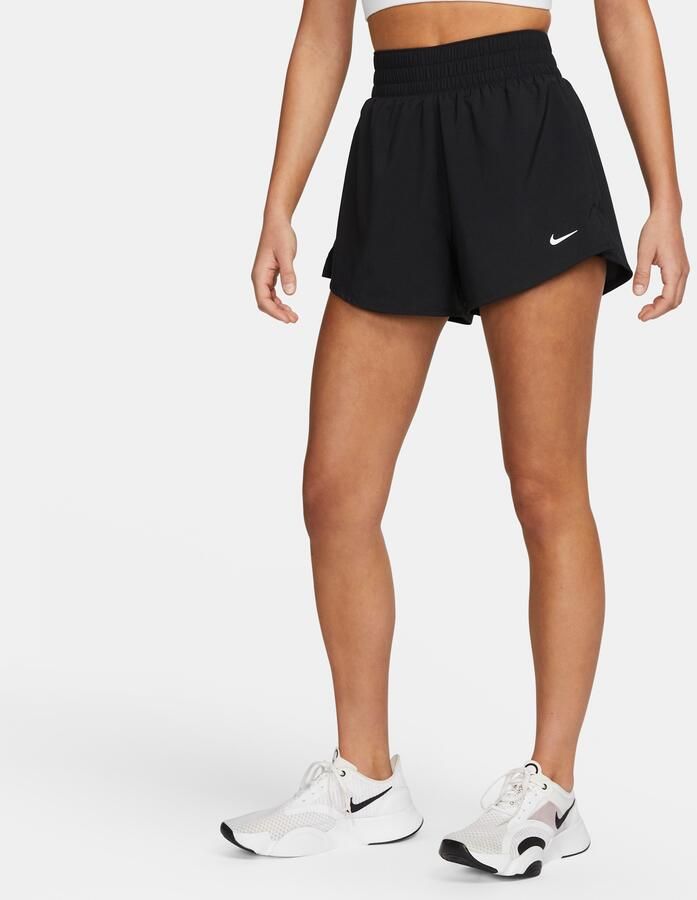 Nike One Dri-FIT 2-in-1 damesshorts met hoge taille (8 cm) Zwart - Foto 6