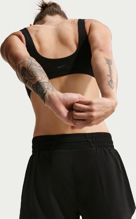 Nike One Dri-FIT 2-in-1 damesshorts met hoge taille (8 cm) Zwart - Foto 4