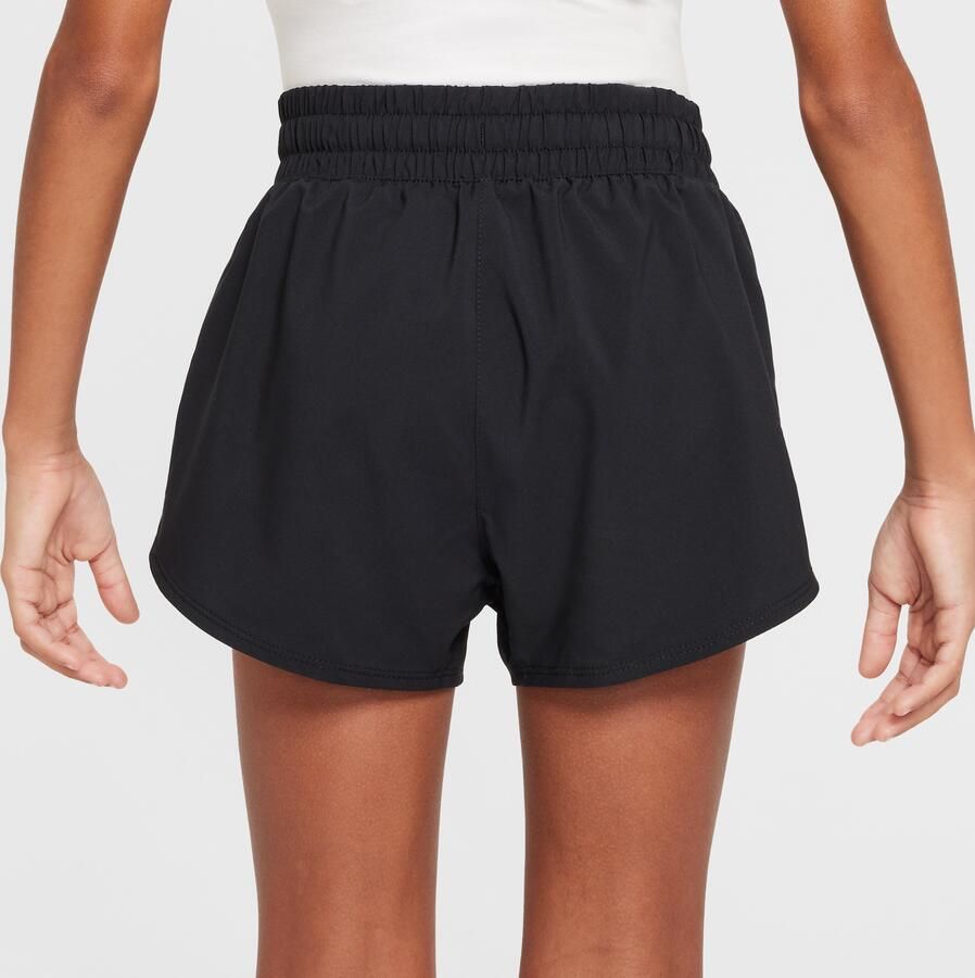Nike One Dri-FIT 2-in-1 shorts voor meisjes (8 cm) Zwart