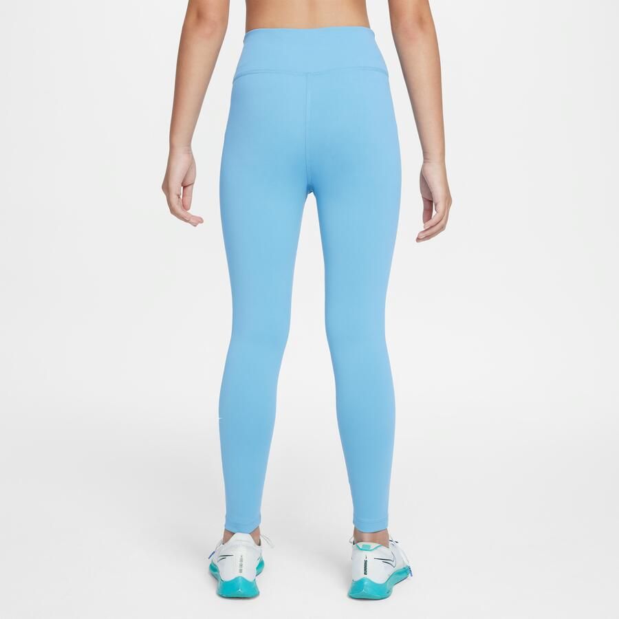 Nike One Dri-FIT legging met hoge taille voor meisjes Blauw - Foto 4