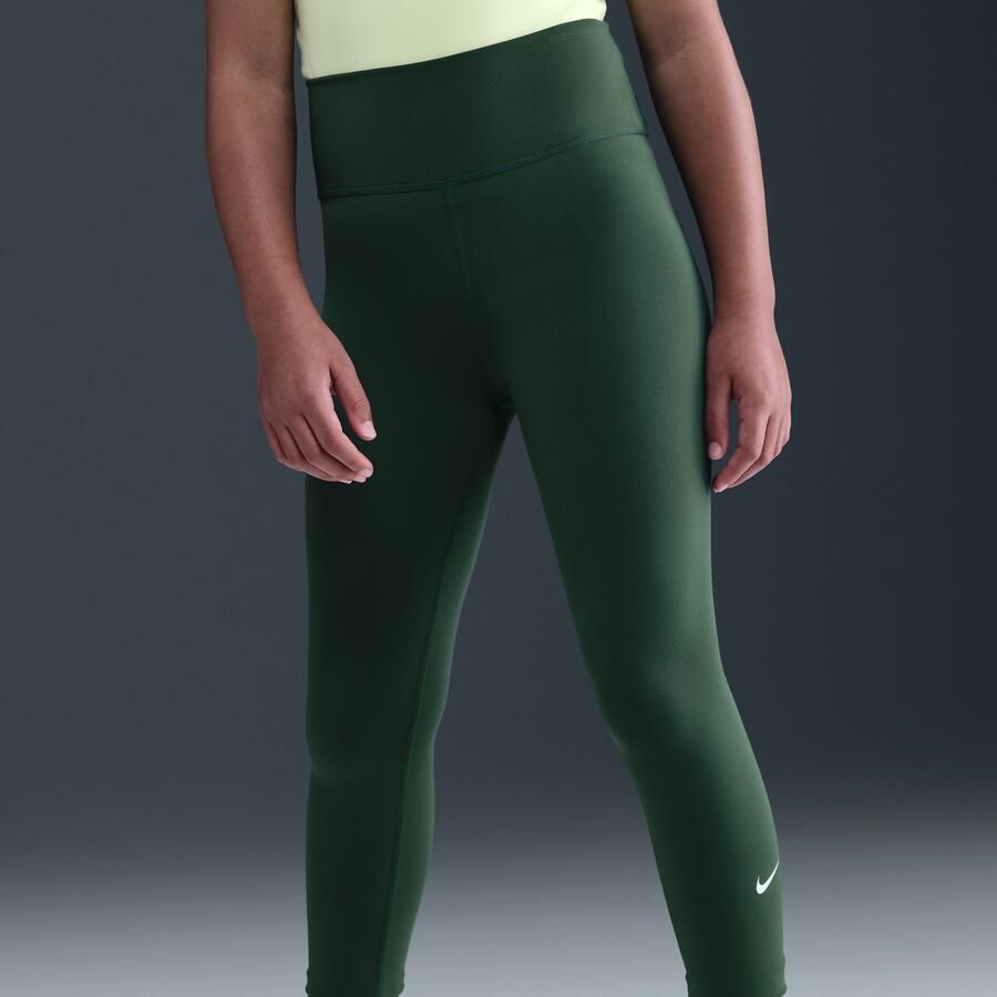 Nike One Dri-FIT legging met hoge taille voor meisjes Groen