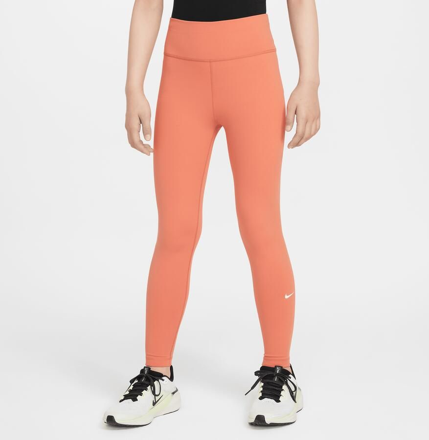 Nike One Dri-FIT legging met hoge taille voor meisjes Oranje - Foto 4