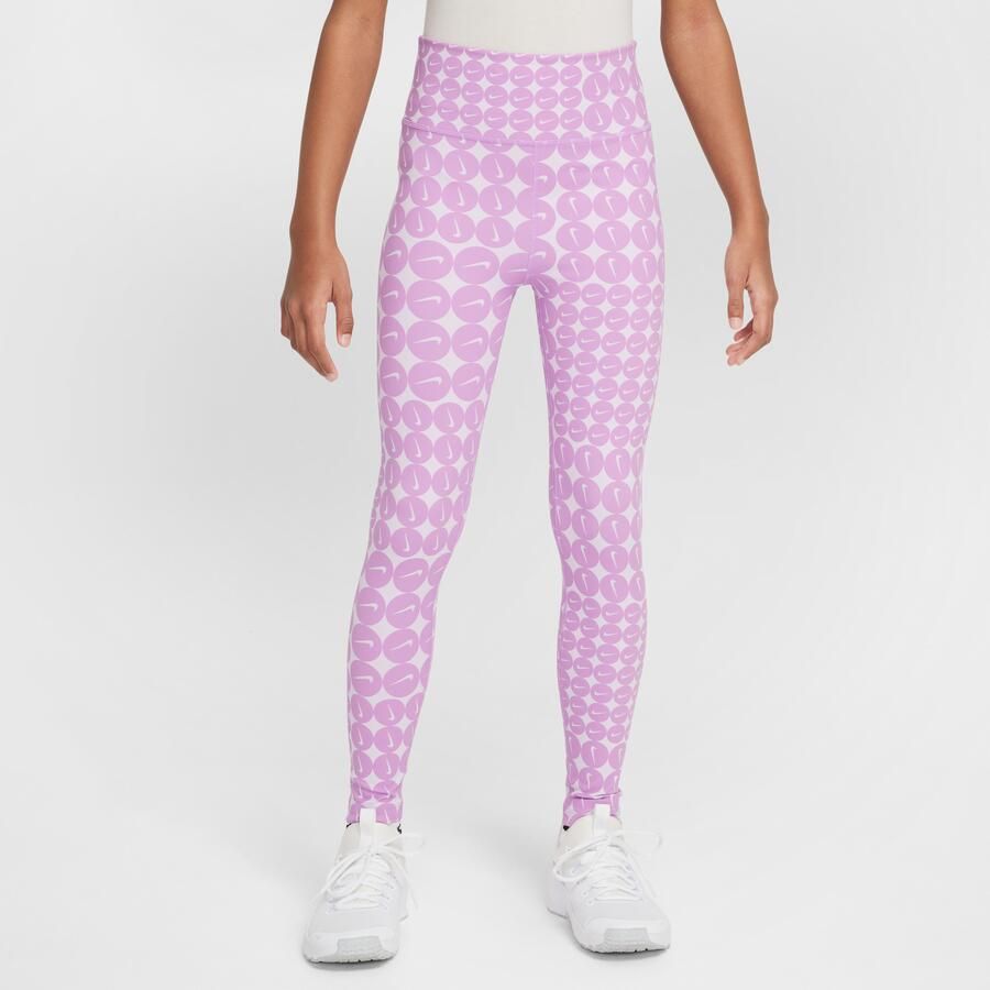 Nike One Dri-FIT legging met hoge taille voor meisjes Paars - Foto 4