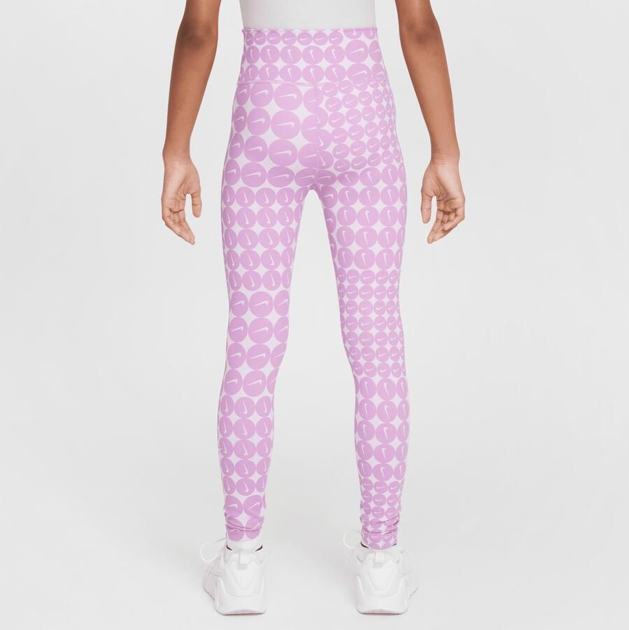 Nike One Dri-FIT legging met hoge taille voor meisjes Paars - Foto 3