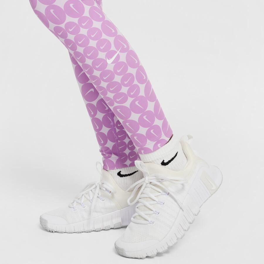 Nike One Dri-FIT legging met hoge taille voor meisjes Paars - Foto 2