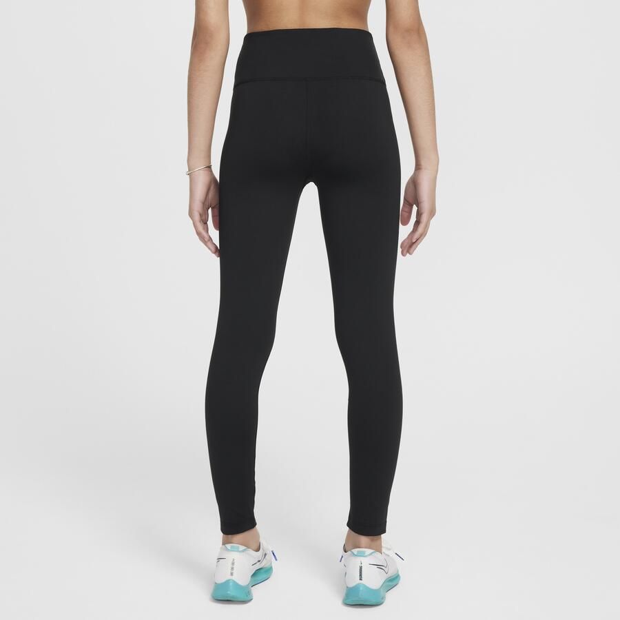 Nike One Dri-FIT legging met hoge taille voor meisjes Zwart - Foto 4