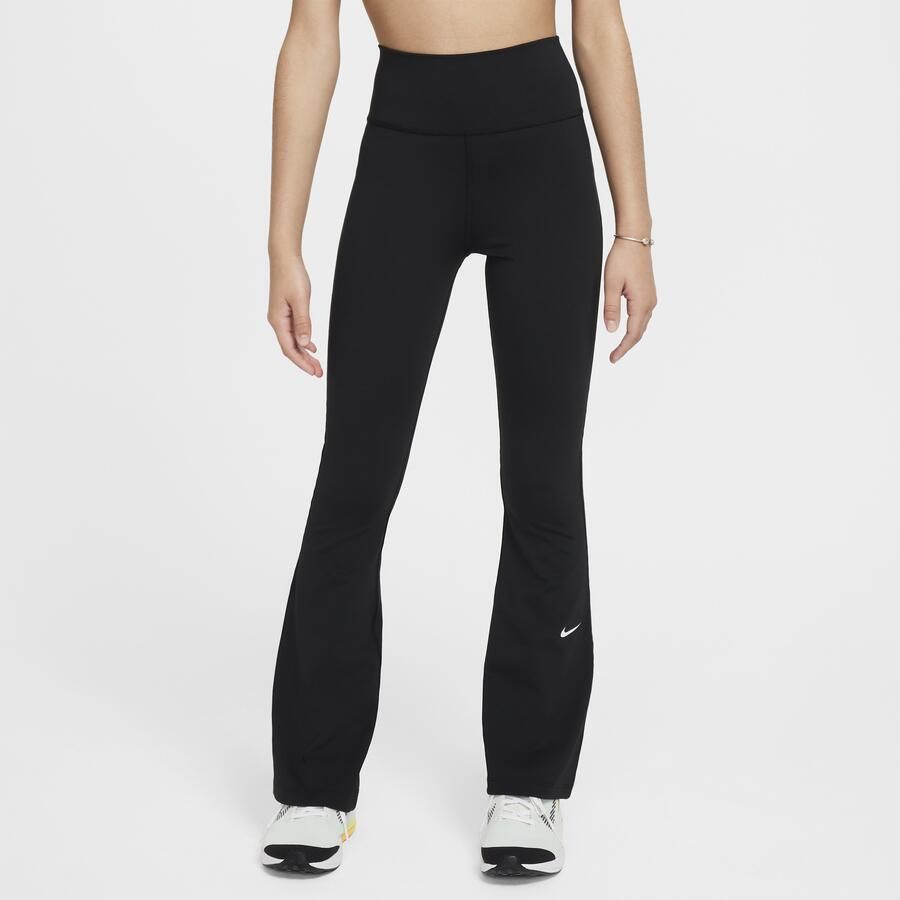 Nike One Dri-FIT legging met wijde pijpen voor meisjes Zwart - Foto 4