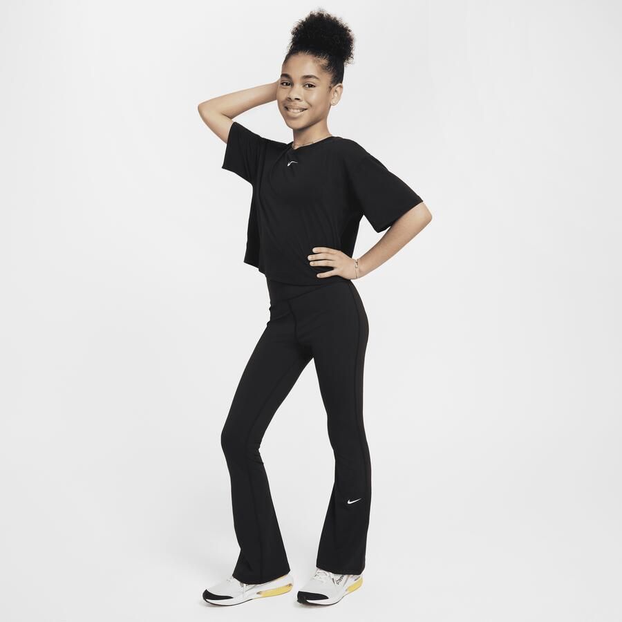 Nike One Dri-FIT legging met wijde pijpen voor meisjes Zwart - Foto 3