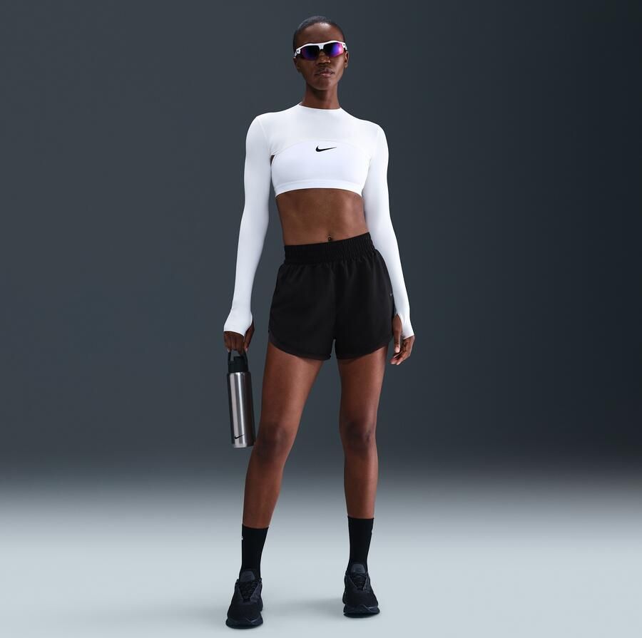 Nike One Dri-FIT ruimvallende damesshorts met binnenbroekje (8 cm) Zwart - Foto 4