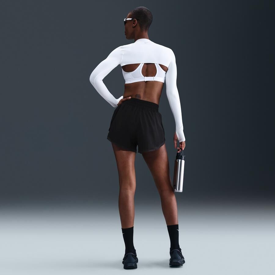 Nike One Dri-FIT ruimvallende damesshorts met binnenbroekje (8 cm) Zwart - Foto 3