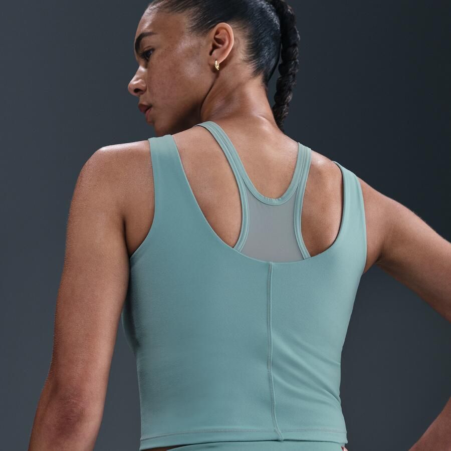 Nike One Fitted cropped tanktop met Dri-FIT voor dames Groen