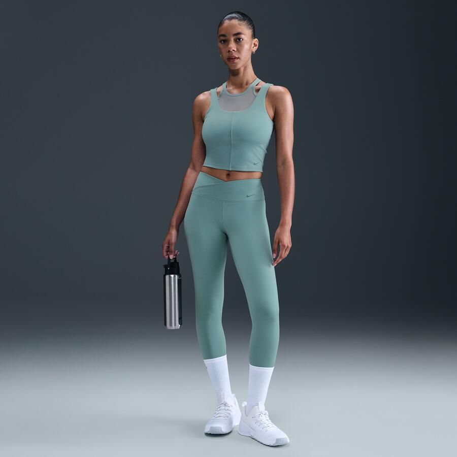 Nike One Fitted cropped tanktop met Dri-FIT voor dames Groen - Foto 3