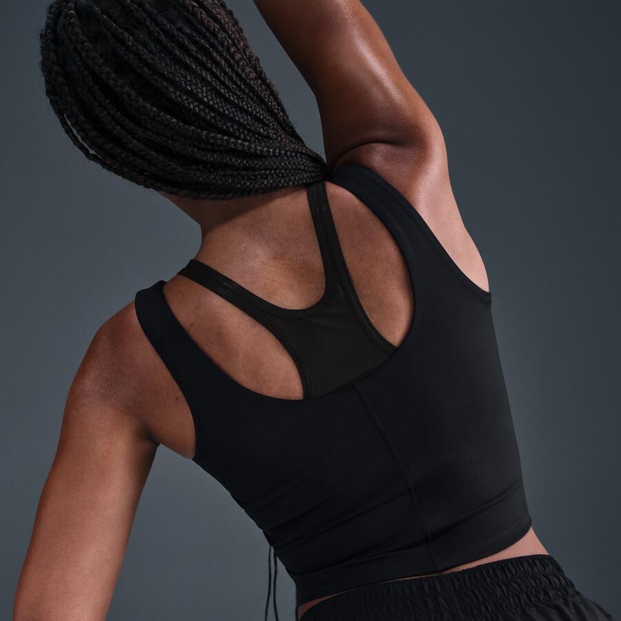 Nike One Fitted cropped tanktop met Dri-FIT voor dames Zwart