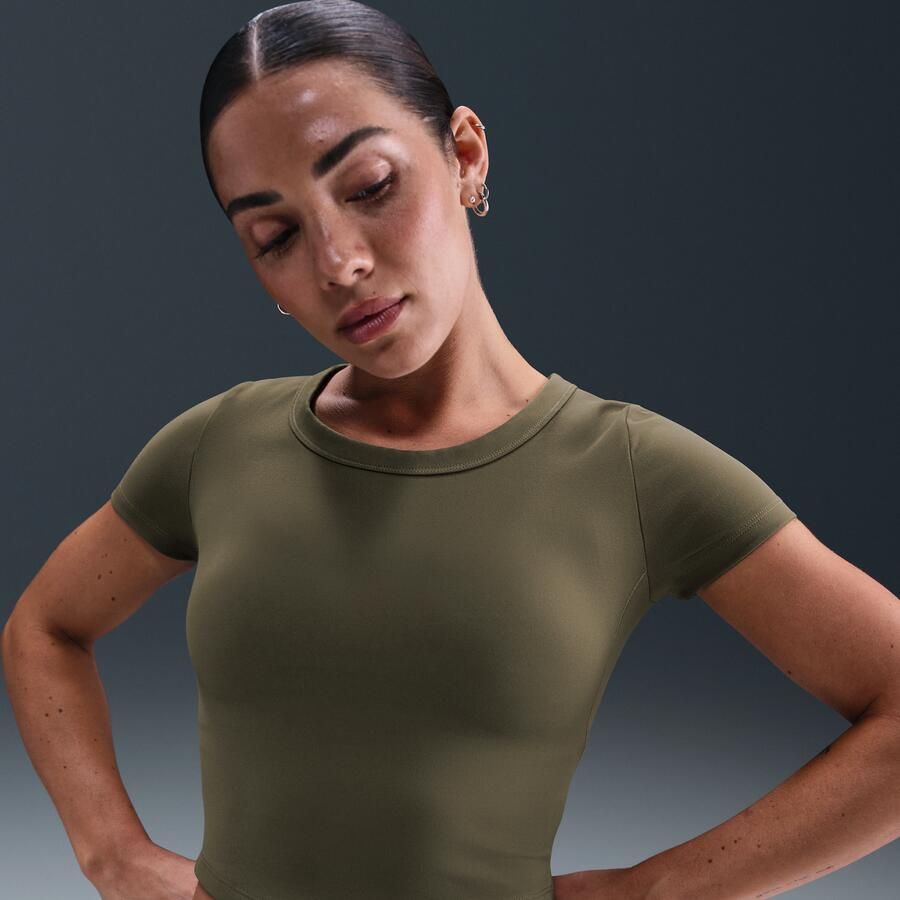 Nike One Fitted Dri-FIT croptop met korte mouwen voor dames Groen - Foto 4