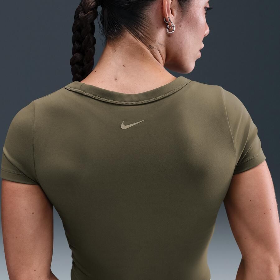 Nike One Fitted Dri-FIT croptop met korte mouwen voor dames Groen