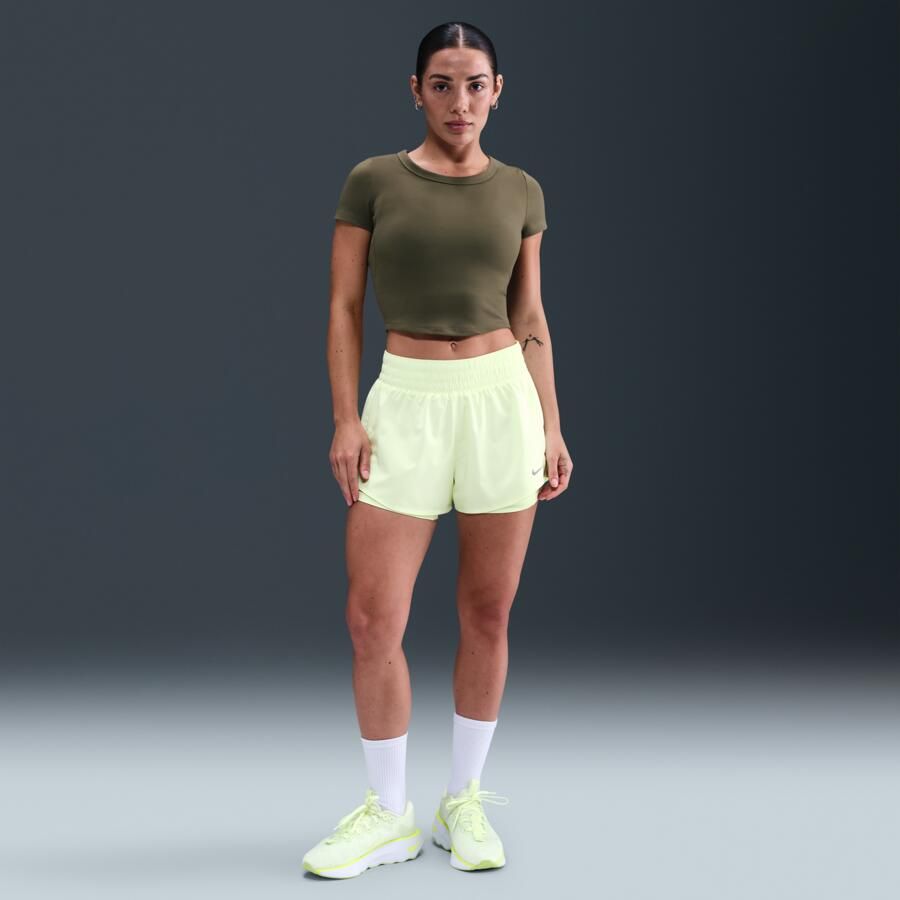 Nike One Fitted Dri-FIT croptop met korte mouwen voor dames Groen - Foto 2