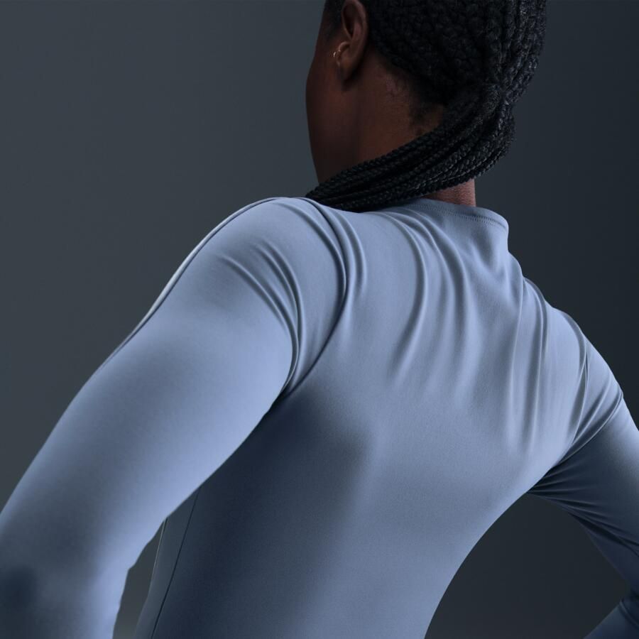 Nike One Fitted Dri-FIT damestop met lange mouwen Blauw