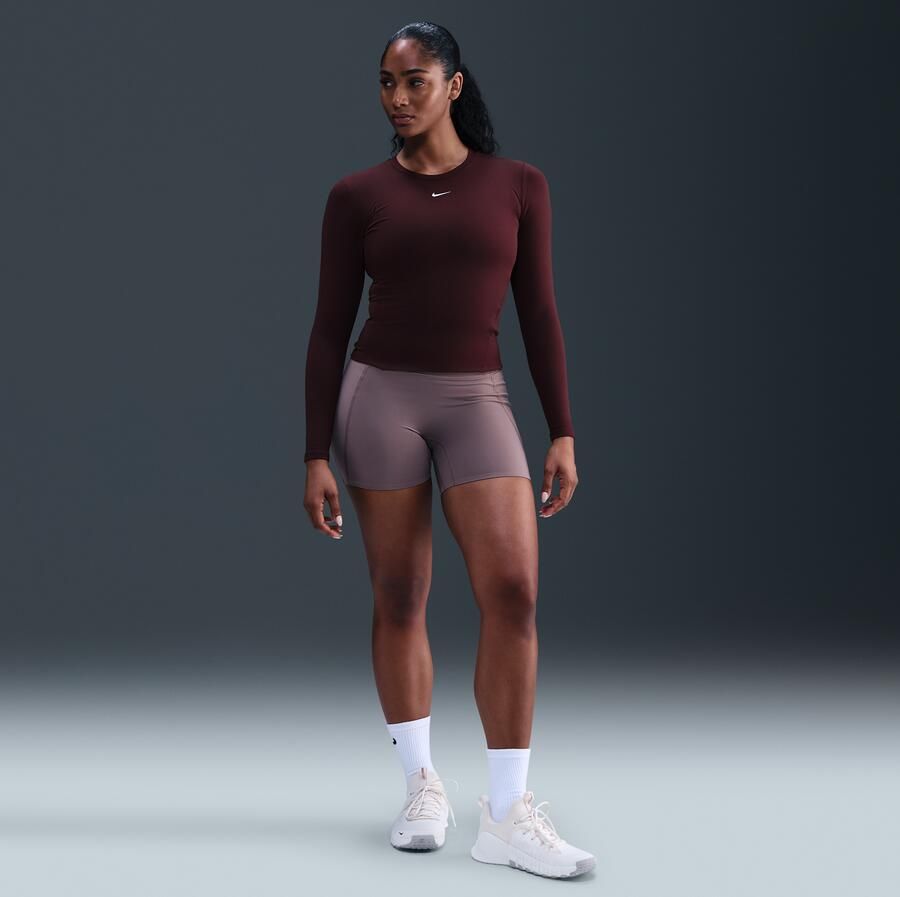 Nike One Fitted Dri-FIT damestop met lange mouwen Rood - Foto 3