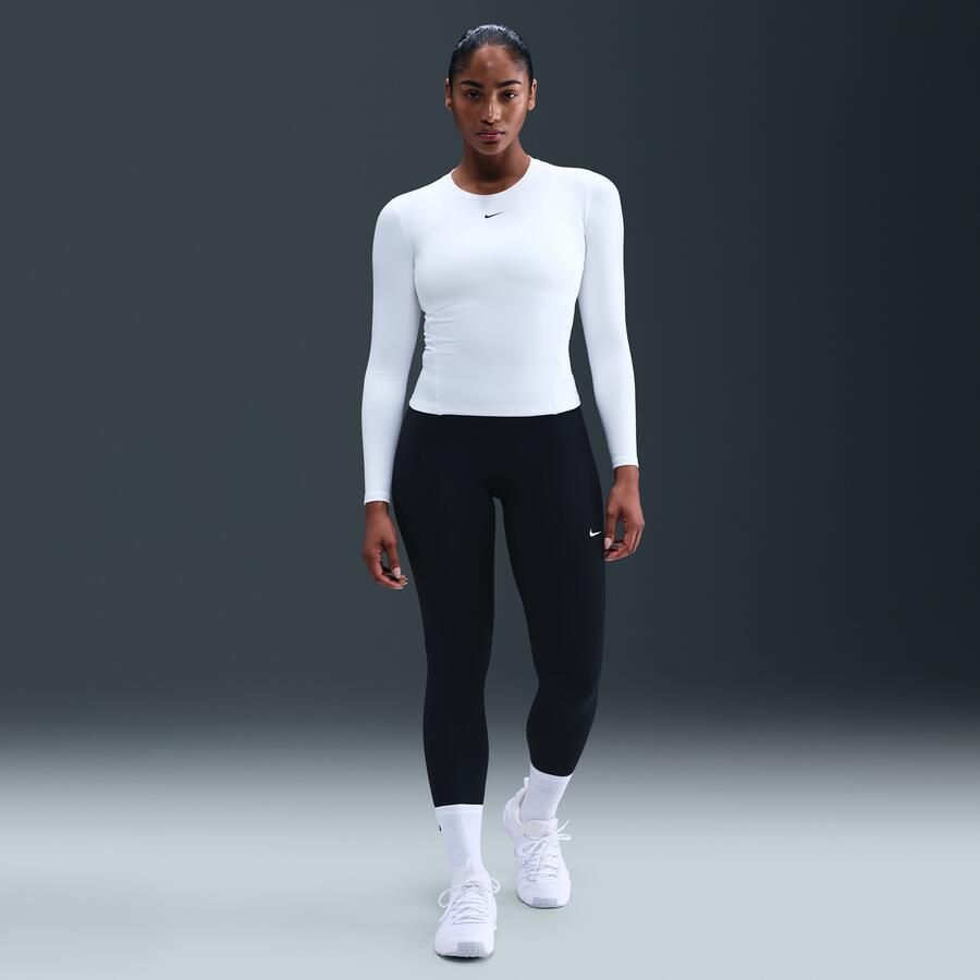 Nike One Fitted Dri-FIT damestop met lange mouwen Wit - Foto 3