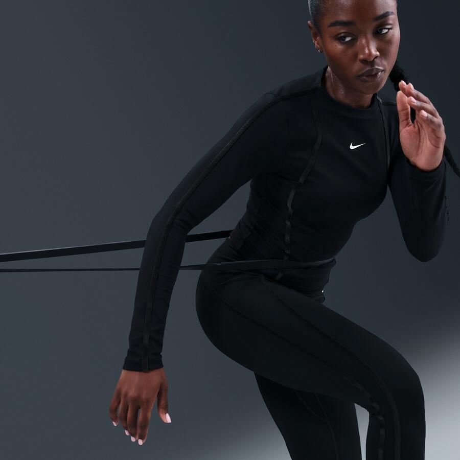 Nike One Fitted Dri-FIT damestop met lange mouwen Zwart - Foto 2