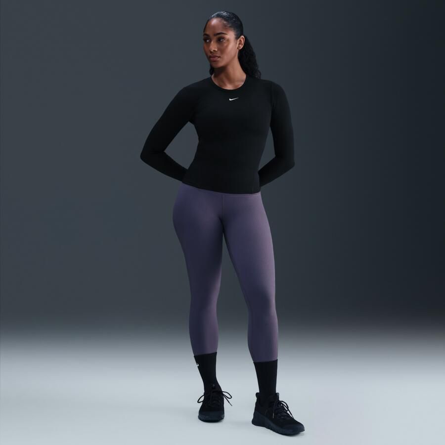 Nike One Fitted Dri-FIT damestop met lange mouwen Zwart - Foto 3
