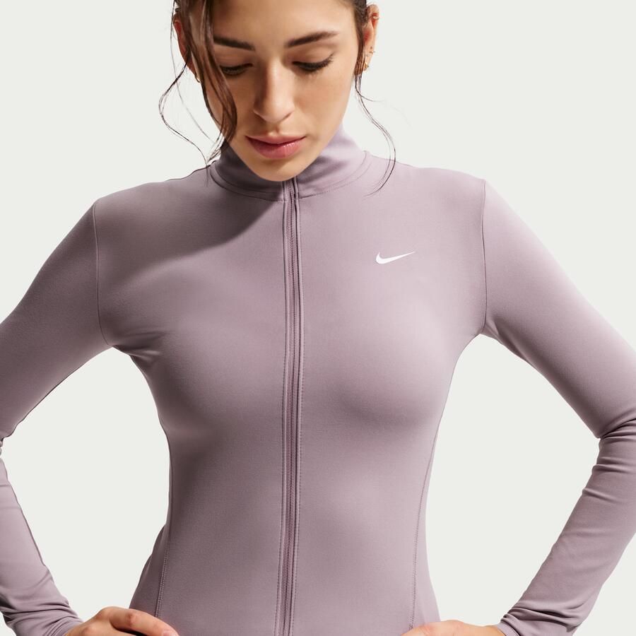 Nike One Fitted Dri-FIT jack met rits over de hele lengte voor dames Grijs - Foto 4