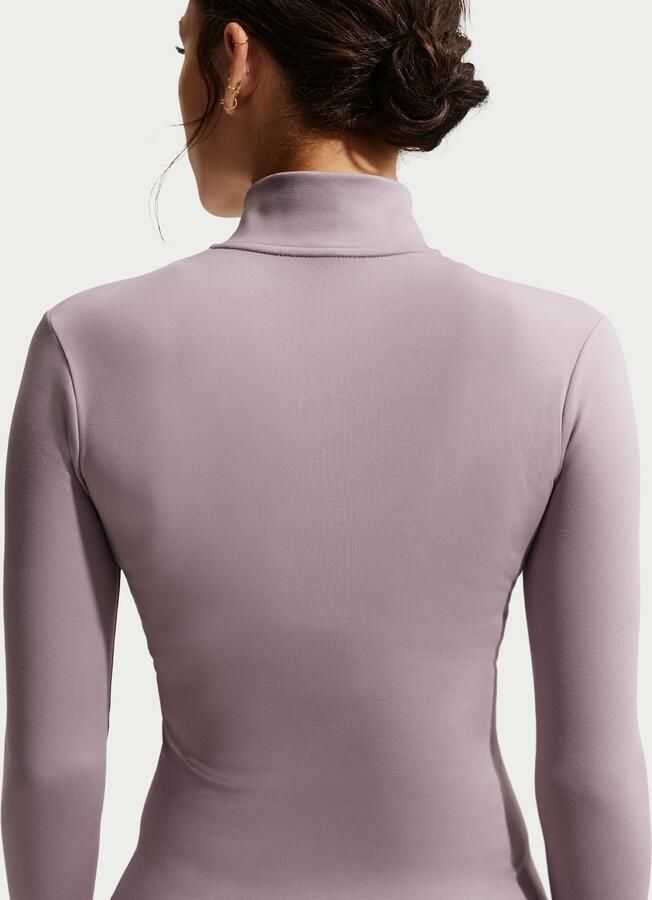 Nike One Fitted Dri-FIT jack met rits over de hele lengte voor dames Grijs - Foto 3