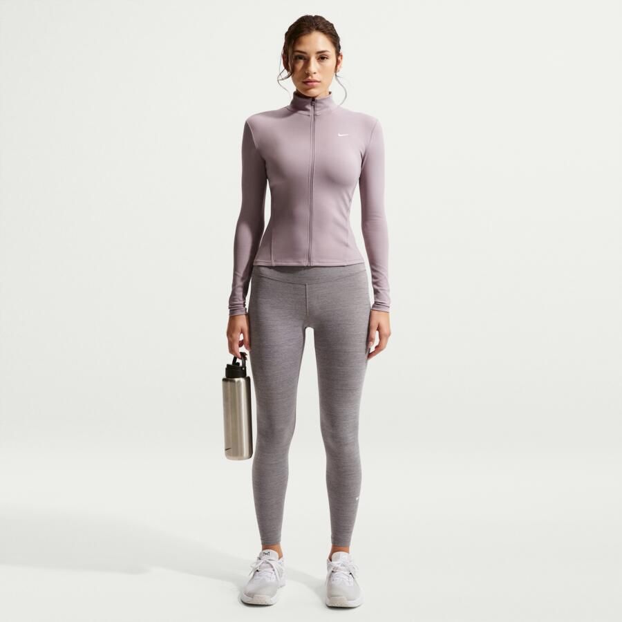 Nike One Fitted Dri-FIT jack met rits over de hele lengte voor dames Grijs - Foto 2